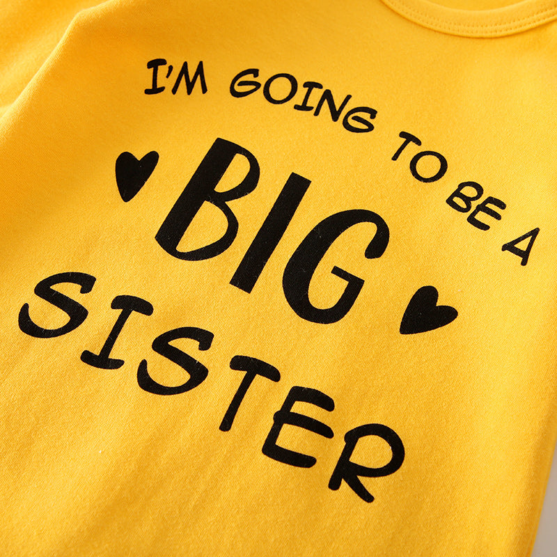 Yellow Big Sister Baby Romper