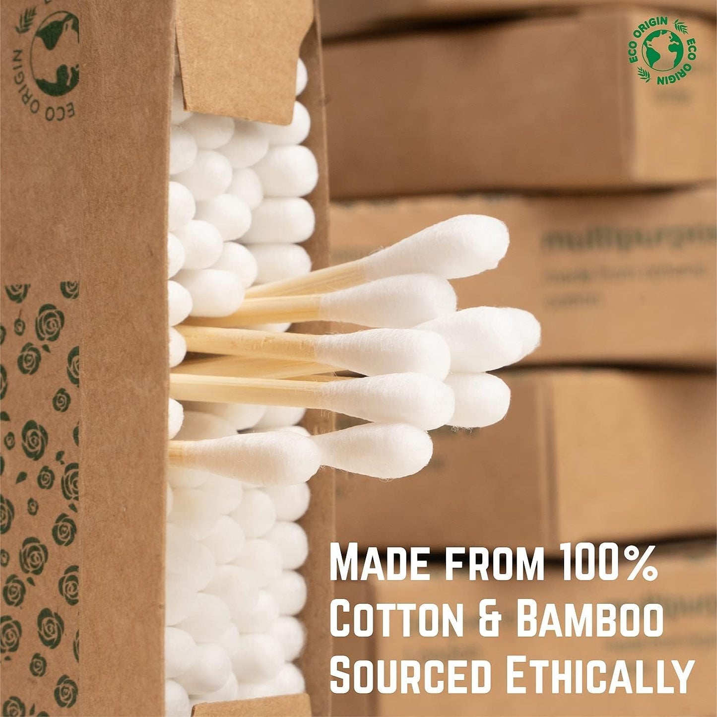 600 Bamboo Cotton Buds |100% Eco-Friendly Biodegradable | Perfect for Baby Care | 6x100 Ear Buds Cotton