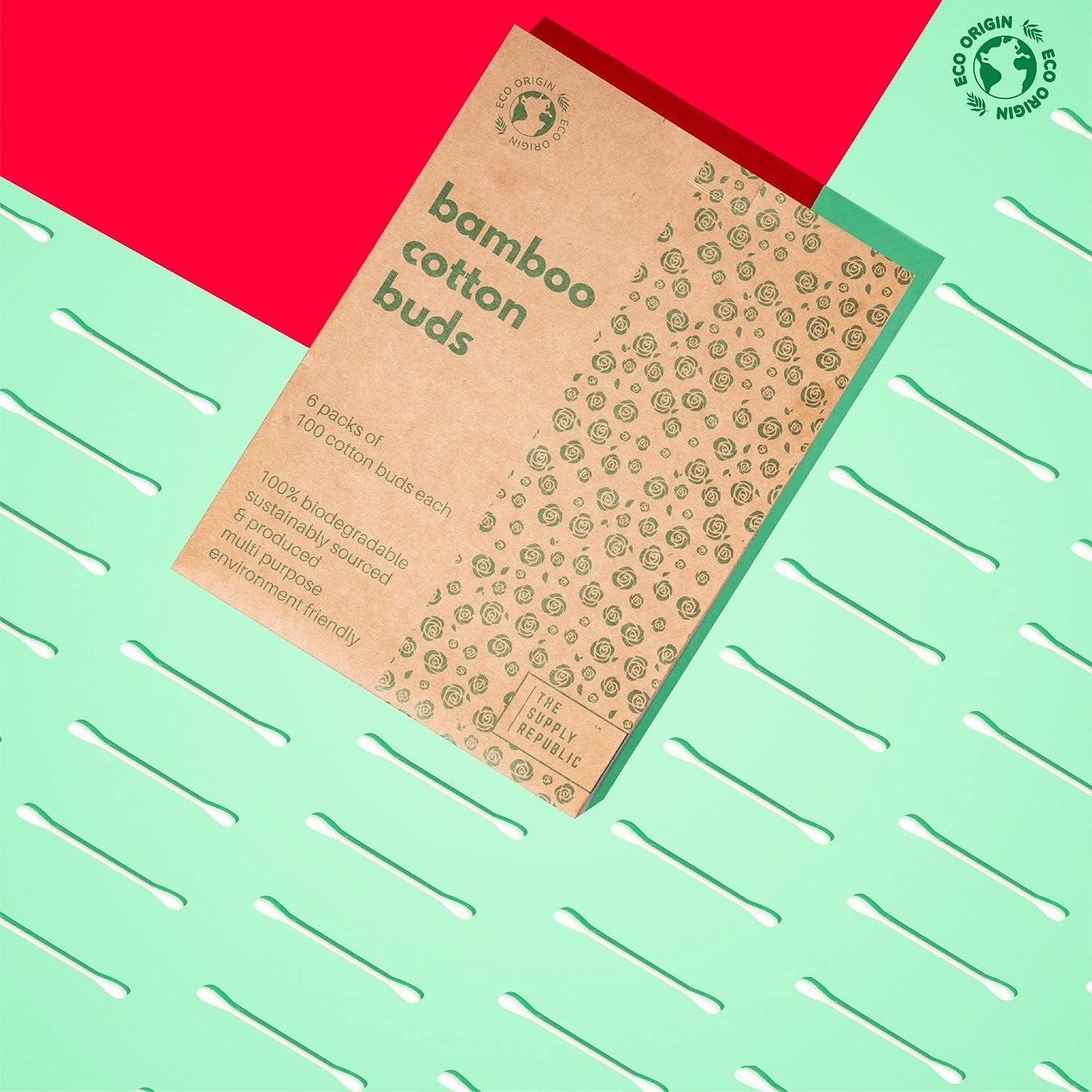 600 Bamboo Cotton Buds |100% Eco-Friendly Biodegradable | Perfect for Baby Care | 6x100 Ear Buds Cotton