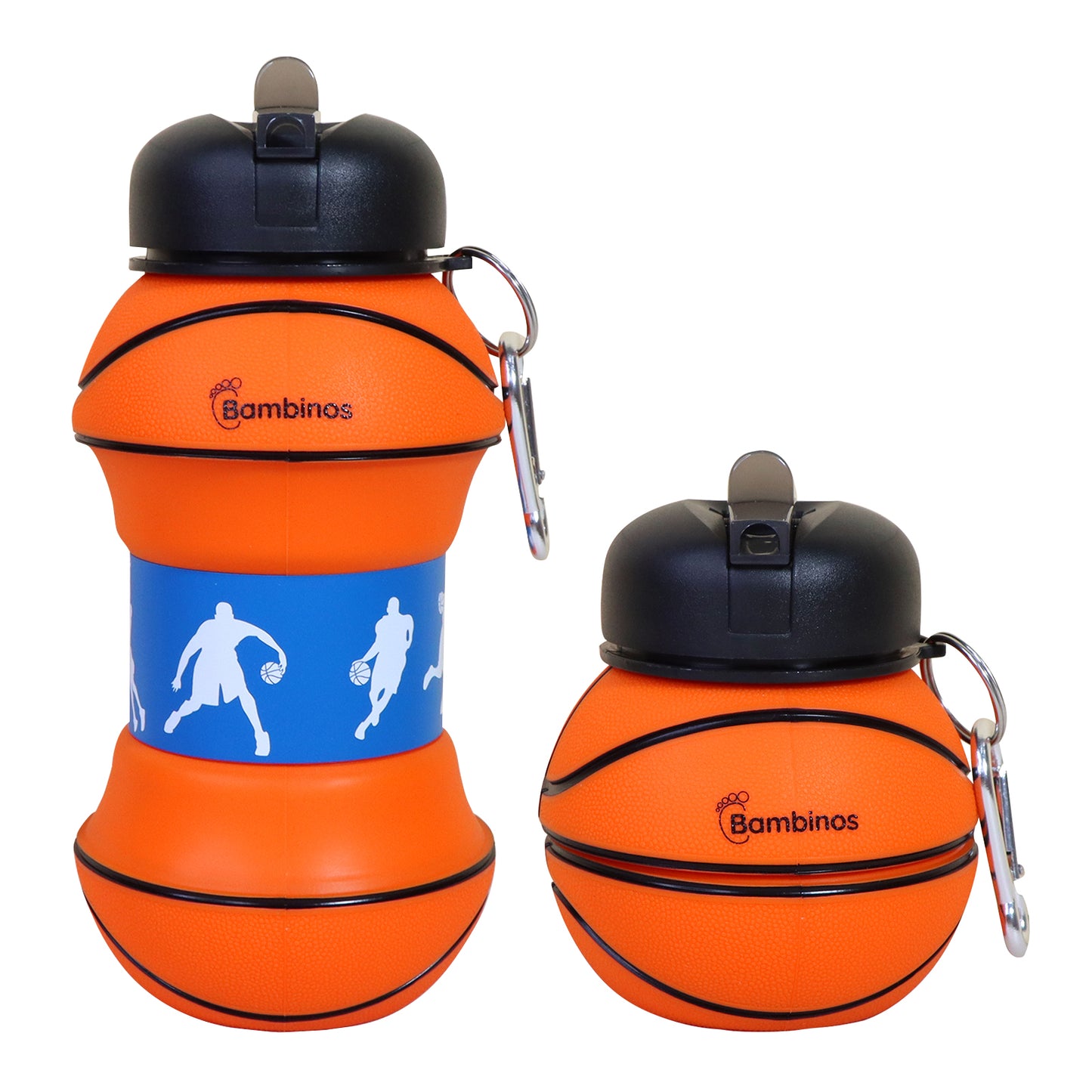 Bambinos Kids Football Water Bottle Silicone Collapsible BPA-FREE
