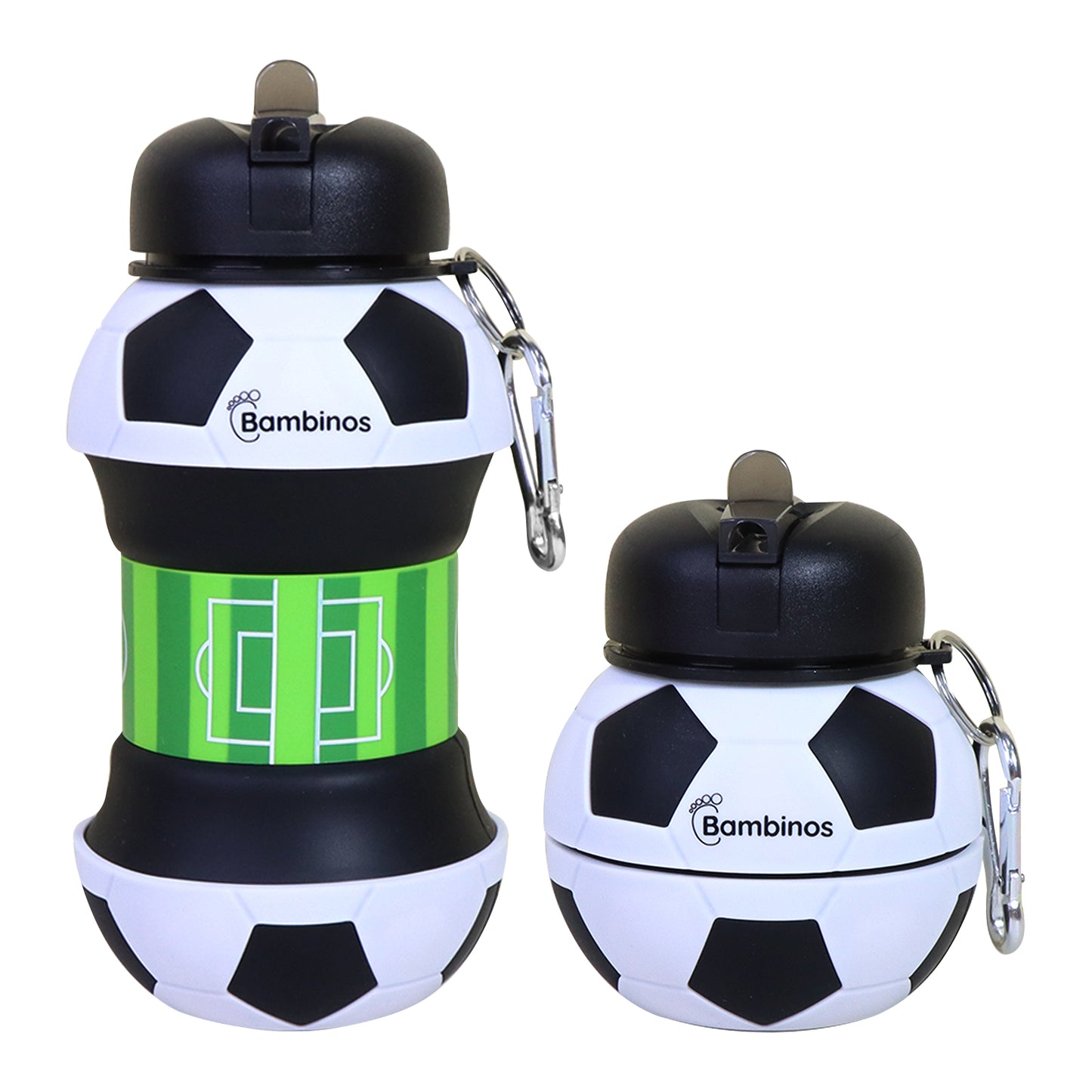 Bambinos Kids Football Water Bottle Silicone Collapsible BPA-FREE