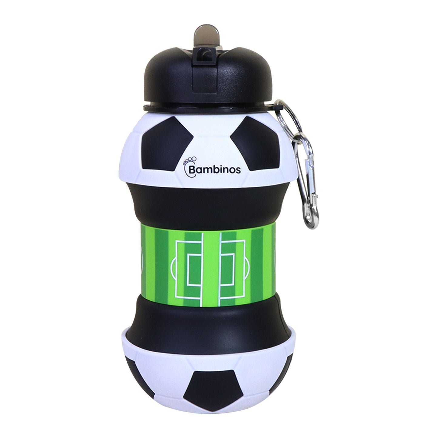 Bambinos Kids Football Water Bottle Silicone Collapsible BPA-FREE