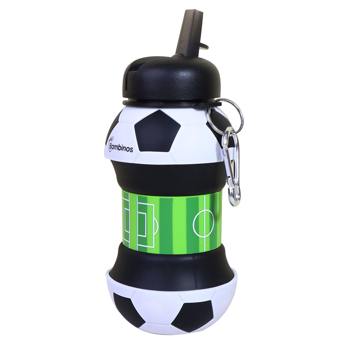 Bambinos Kids Football Water Bottle Silicone Collapsible BPA-FREE