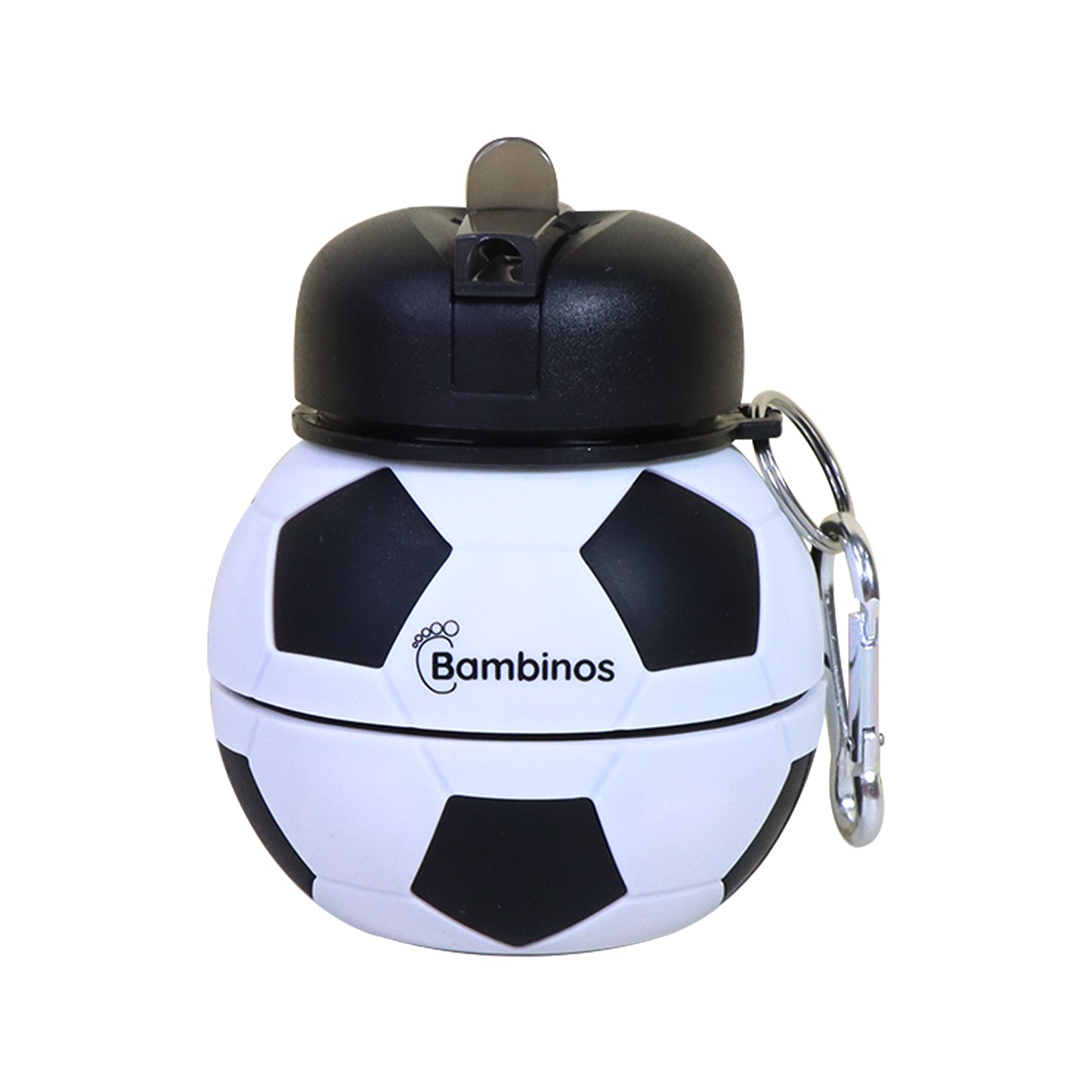 Bambinos Kids Football Water Bottle Silicone Collapsible BPA-FREE