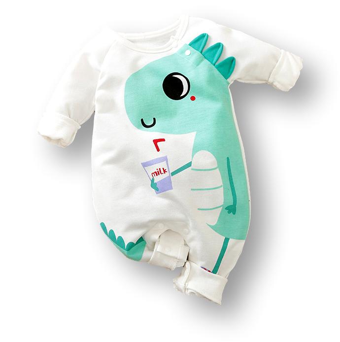 Cute Dinosaur Romper – 100% Cotton Baby One-Piece with Dino Print (Unisex Newborn to 12M)
