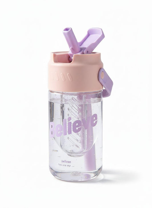 600ml Kids Water Bottle-BPA Free, Motivational Canteen With Time Marking, Leakproof Large Sport Drink Bottle