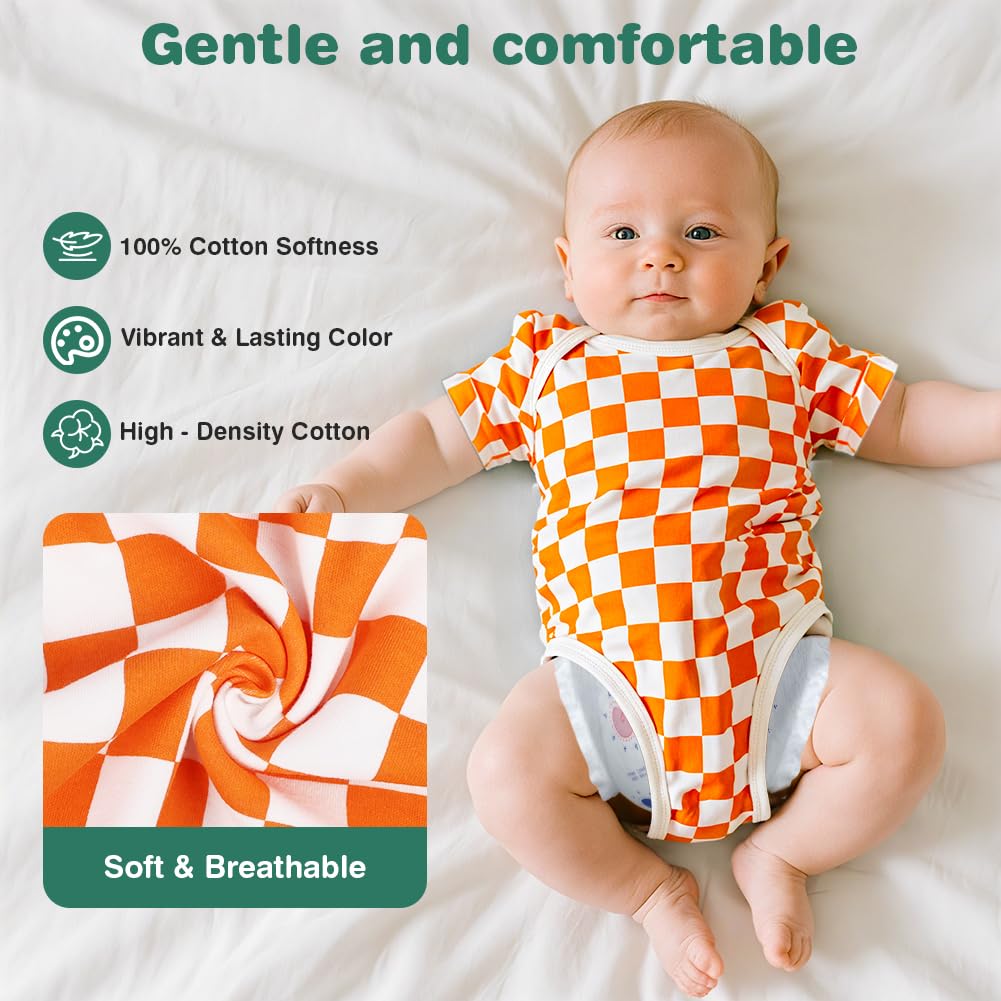 5 Pack Baby Vests,  Newborn Baby Short Sleeve Bodysuit