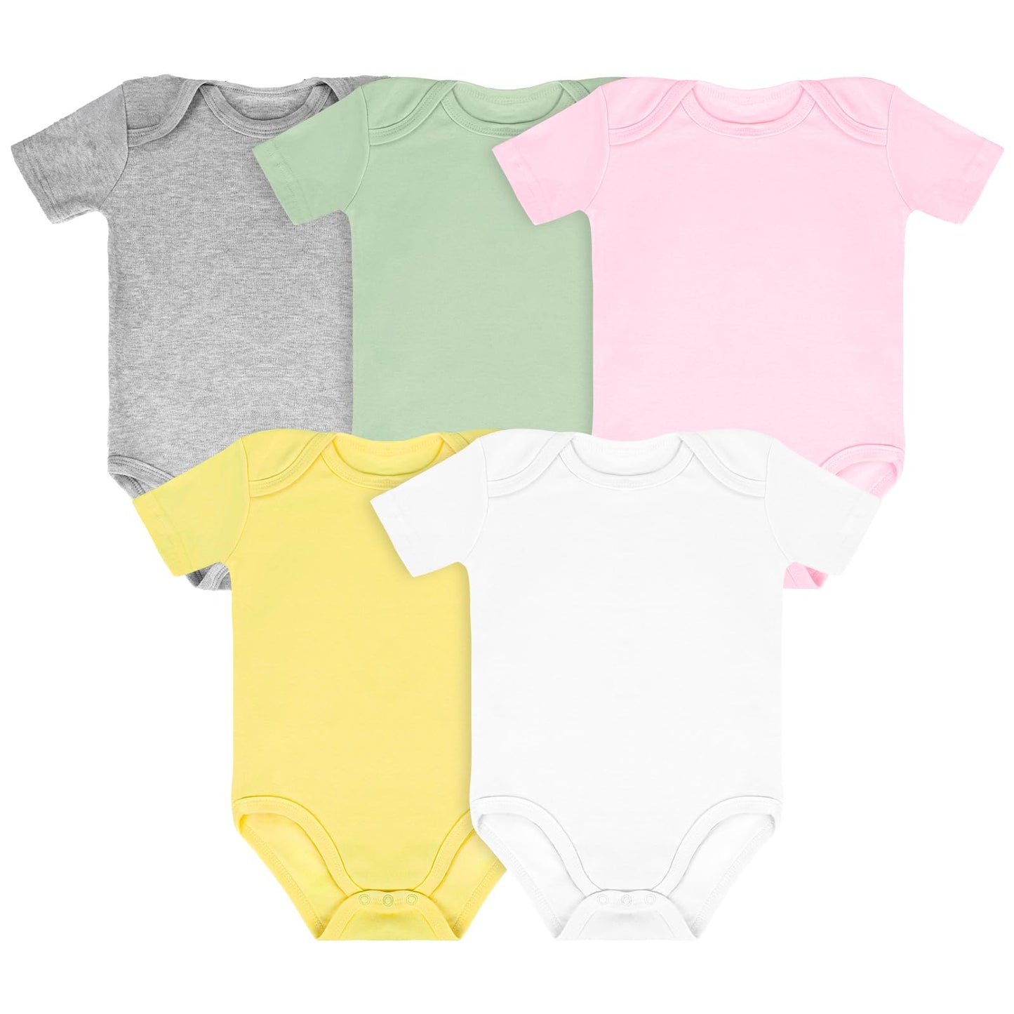 5 Pack Baby Vests,  Newborn Baby Short Sleeve Bodysuit