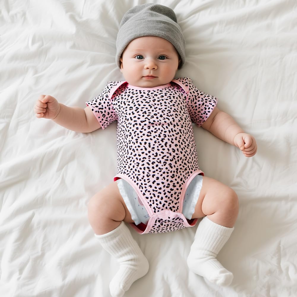 5 Pack Baby Vests,  Newborn Baby Short Sleeve Bodysuit