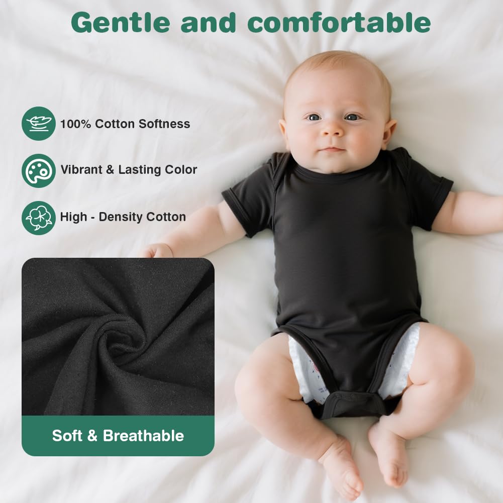 5 Pack Baby Vests,  Newborn Baby Short Sleeve Bodysuit
