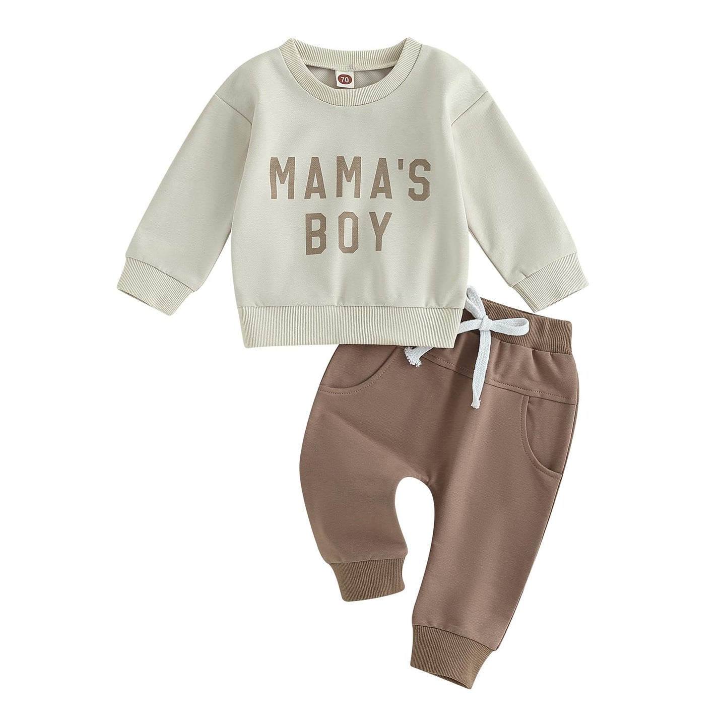 2Pcs Baby Boys Outfit Mama's Boy Clothes Set