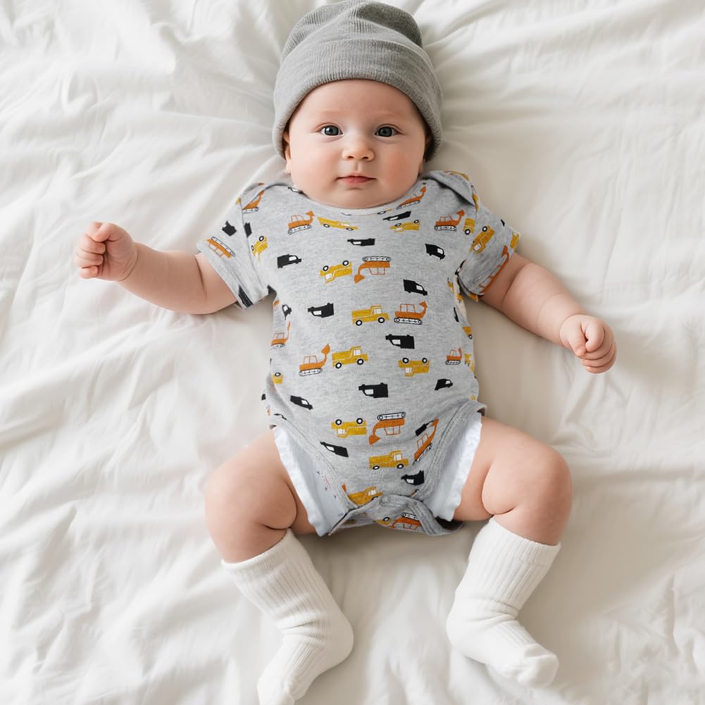5 Pack Baby Vests,  Newborn Baby Short Sleeve Bodysuit