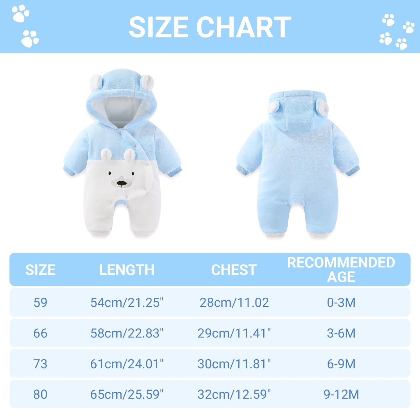 ❄️ Baby Snowsuit Fleece Romper – Warm Winter One-Piece for Babies