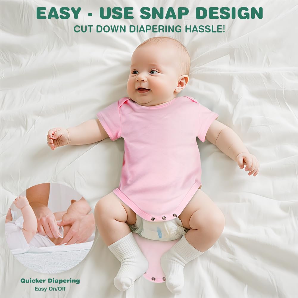 5 Pack Baby Vests,  Newborn Baby Short Sleeve Bodysuit