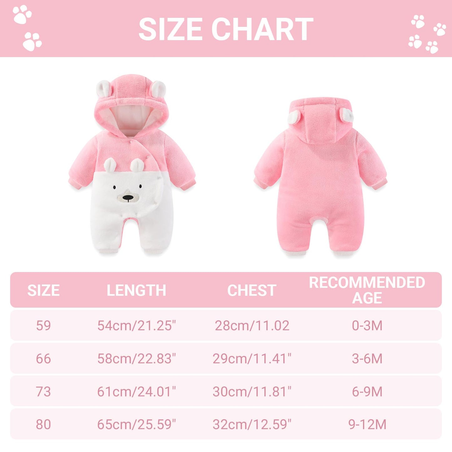❄️ Baby Snowsuit Fleece Romper – Warm Winter One-Piece for Babies