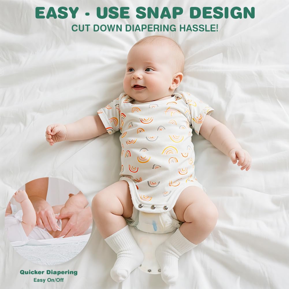 5 Pack Baby Vests,  Newborn Baby Short Sleeve Bodysuit