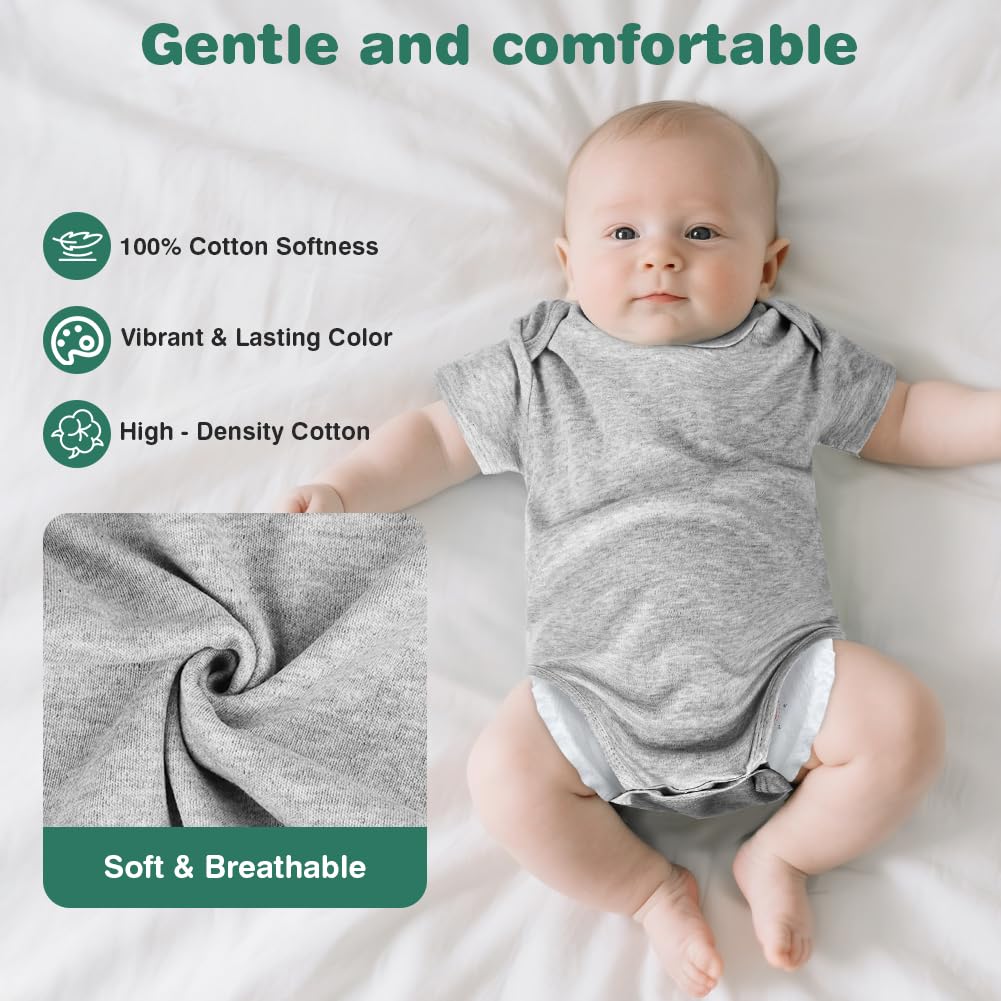 5 Pack Baby Vests,  Newborn Baby Short Sleeve Bodysuit