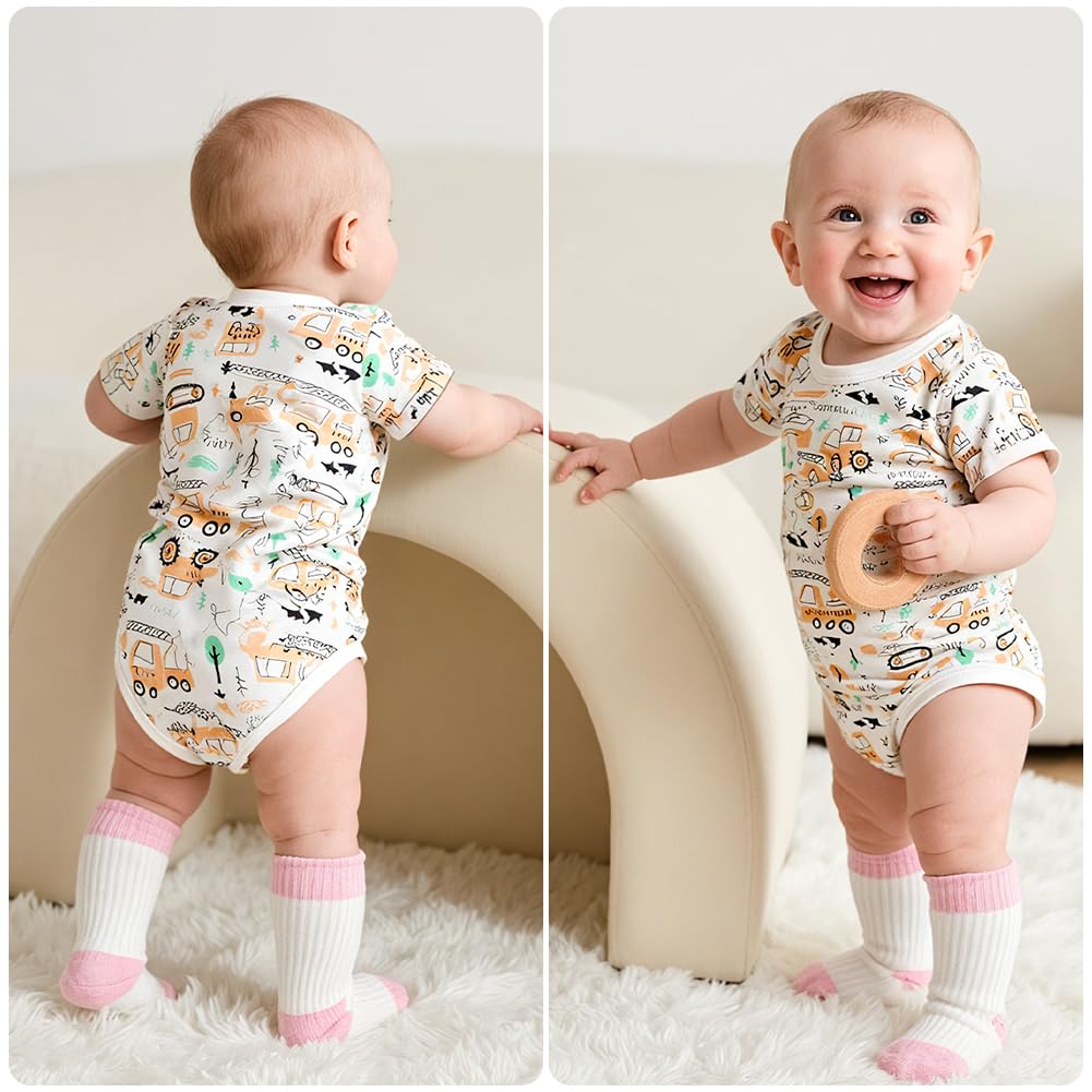 5 Pack Baby Vests,  Newborn Baby Short Sleeve Bodysuit
