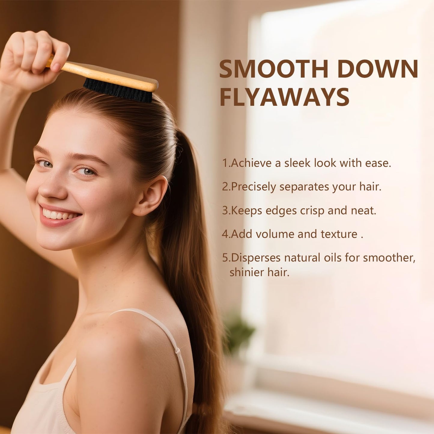 3 Pcs Kids Slick Back Hair Brush Set , Rat Tail Comb, Smoothing Baby Hair Brush Set