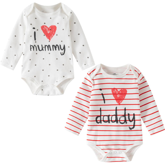 2-PACK Vests - Long Sleeve Baby Bodysuit for Boys and Girls