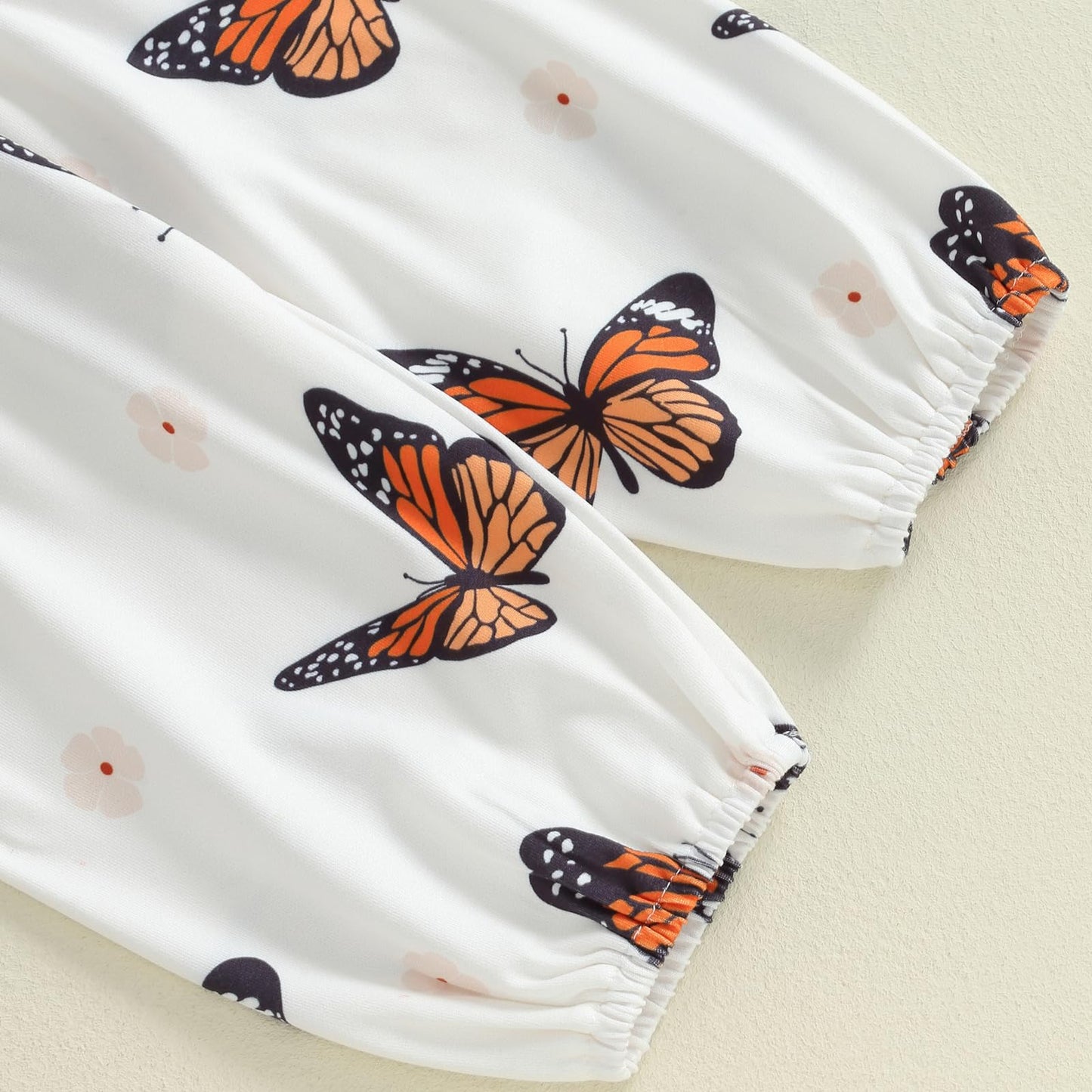 4pcs Outfits Set Long Sleeve Romper Top Bow Print Trousers Hat Headband