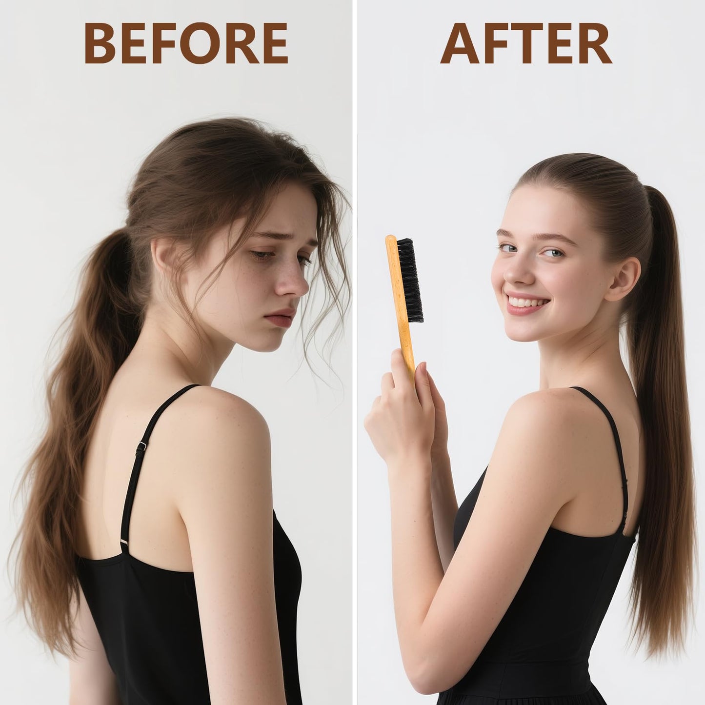 3 Pcs Kids Slick Back Hair Brush Set , Rat Tail Comb, Smoothing Baby Hair Brush Set