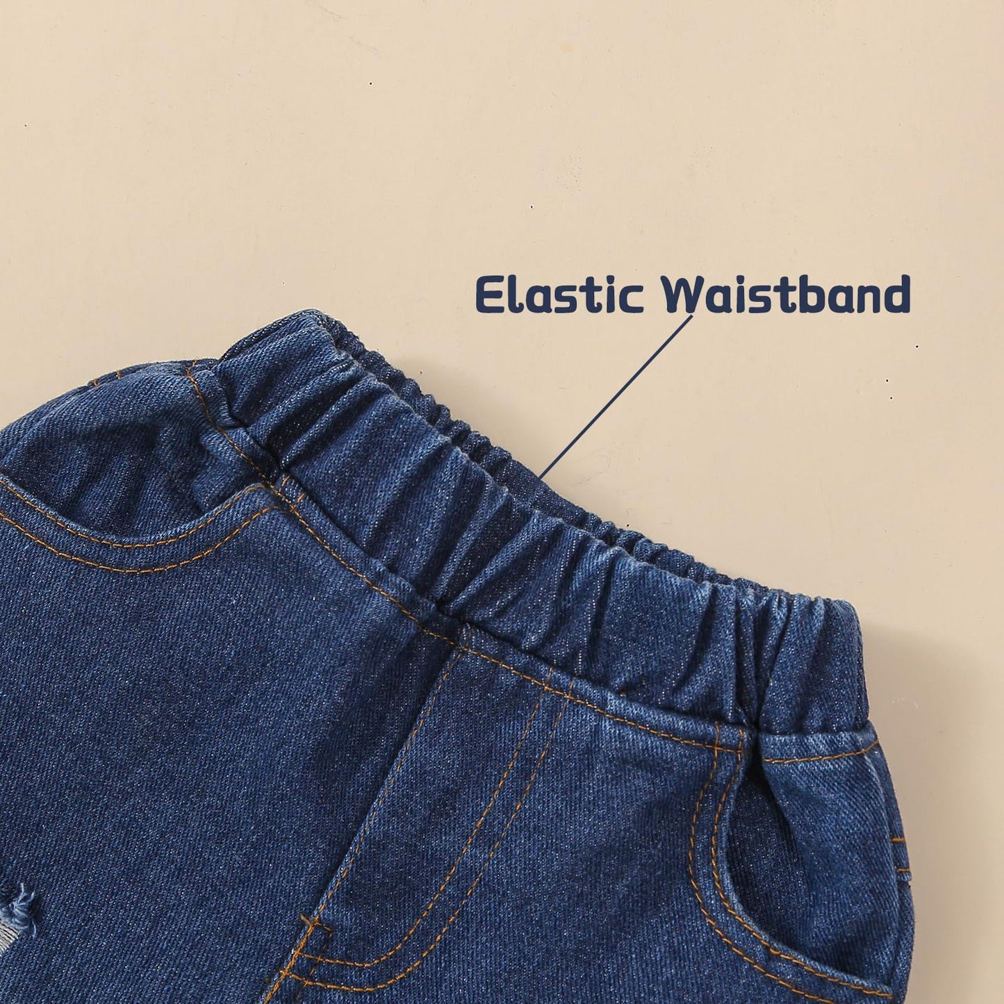 Boys Outfits Infant Long Sleeve Hoodies Plaid Tops Denim