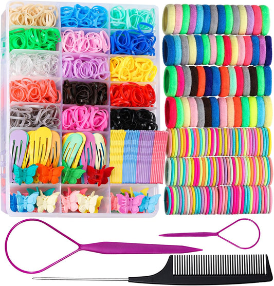 Elastic Hair Bands Hair Ties for Little Girls,  Hair Rubber Bands with Tail Hair Tools
