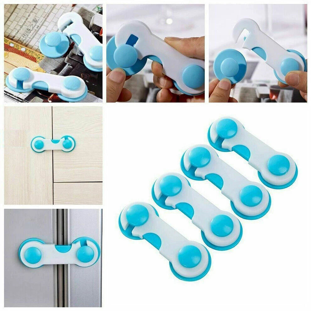10 Child Baby Toddler Cupboard Cabinet Safety Locks Proof Door Drawer Fridge