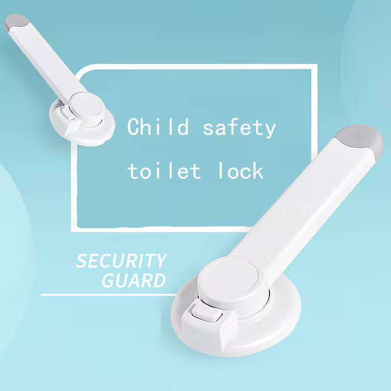 Child  Pet Safety Toilet Lock - White Plastic Childproof Latch with Easy-Install Design, Prevents Unauthorized Use for Youngsters & Pets, Secure Bathroom Access, Pet Safety Device, Modern Toilet Accessory, Durable Plastic Lock