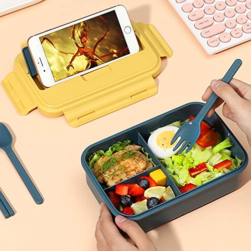 Compact bento lunch box placed inside school backpack