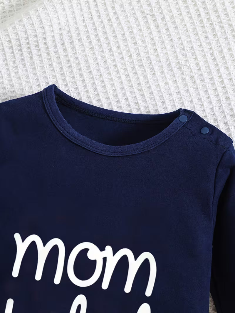 Long Sleeve Baby Romper – “Mom Dad Me” Family Matching Outfit | Soft Closed Crotch Bodysuit