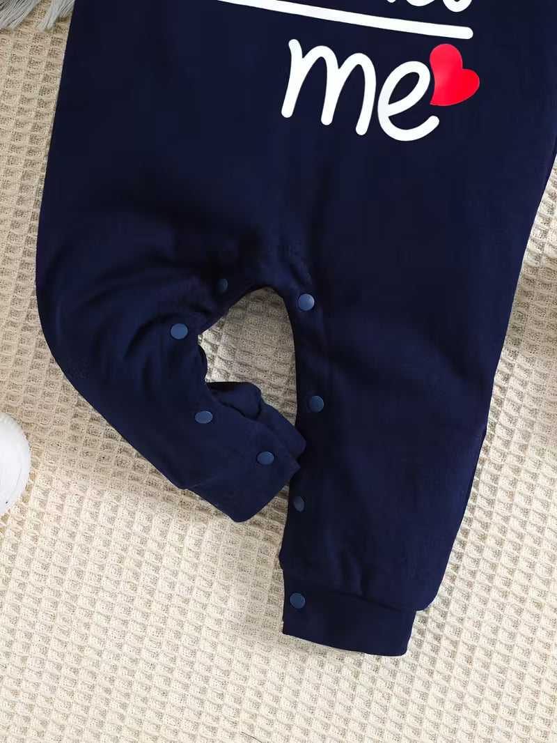 Long Sleeve Baby Romper – “Mom Dad Me” Family Matching Outfit | Soft Closed Crotch Bodysuit