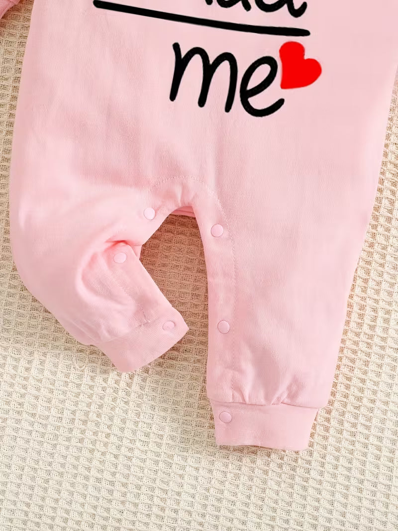 Long Sleeve Baby Romper – “Mom Dad Me” Family Matching Outfit | Soft Closed Crotch Bodysuit
