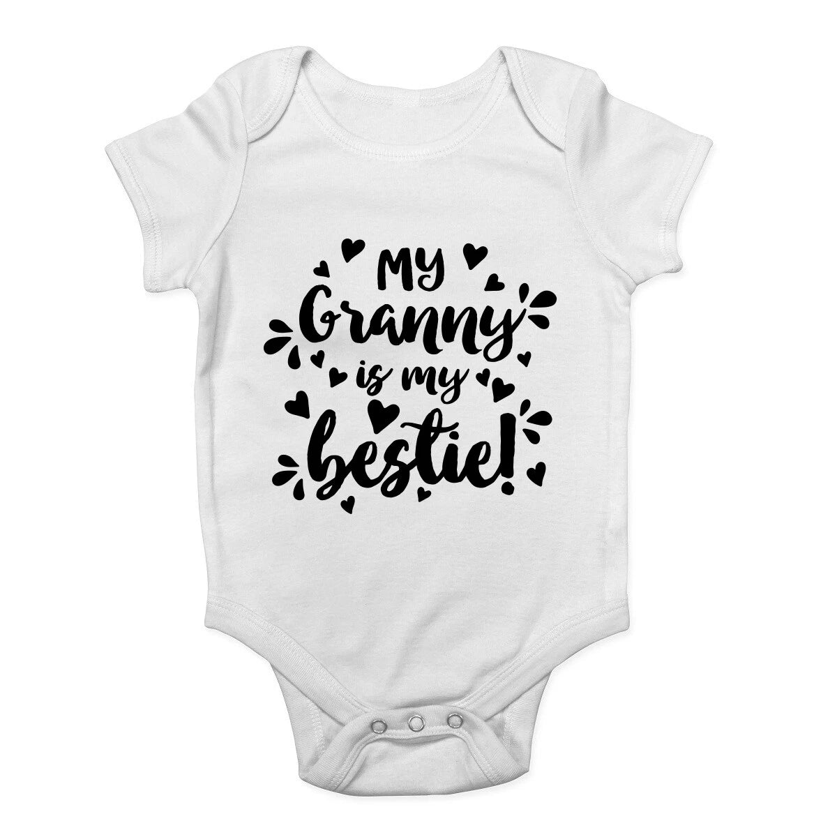 My Granny Is My Bestie Baby Grow Vest – Unisex Baby Bodysuit | Grandmother Gift