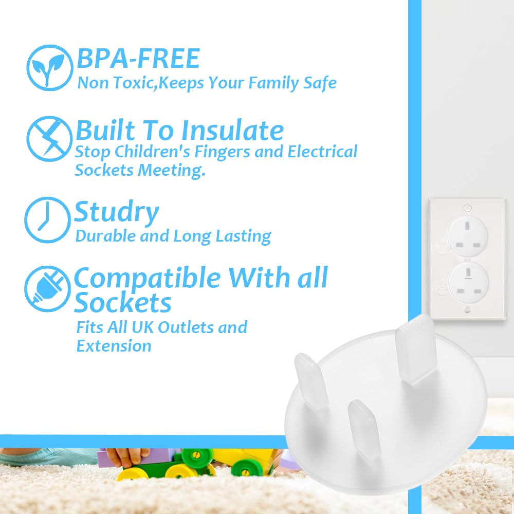 Transparent plug outlet protector for toddlers