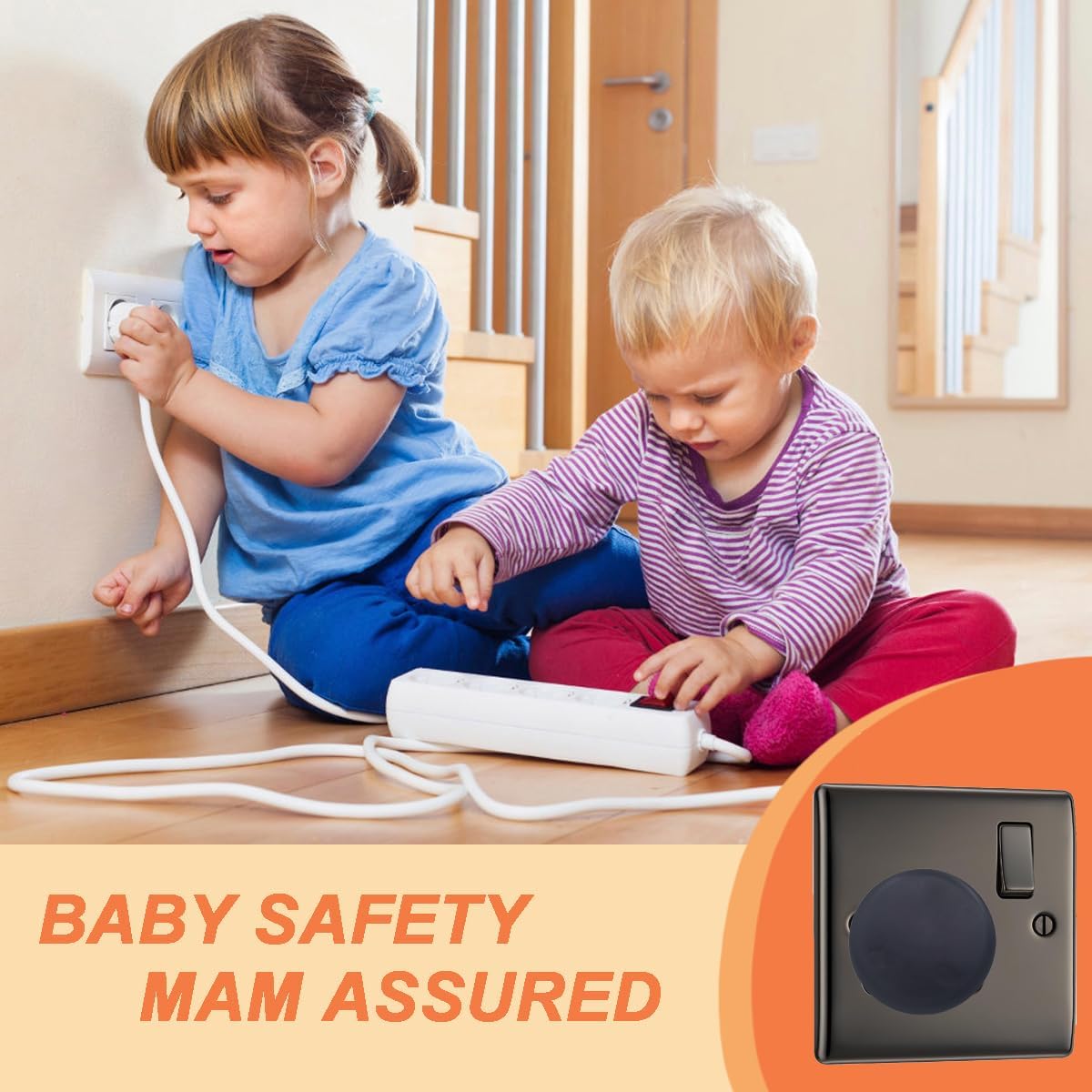 Child safe plug socket covers for UK plug sockets black.