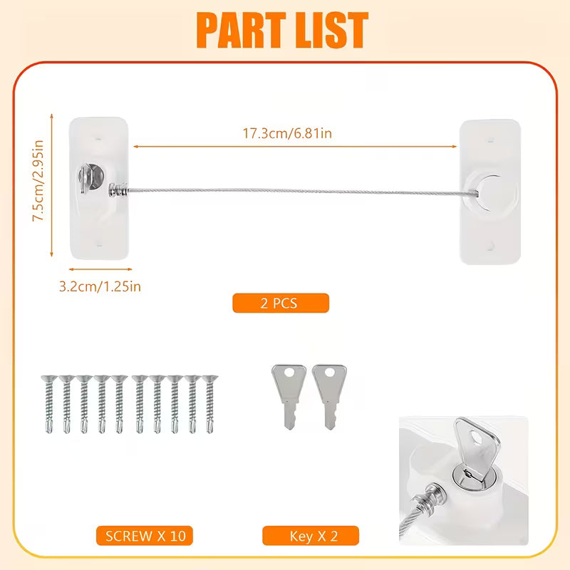 Window security lock with key installed on uPVC window