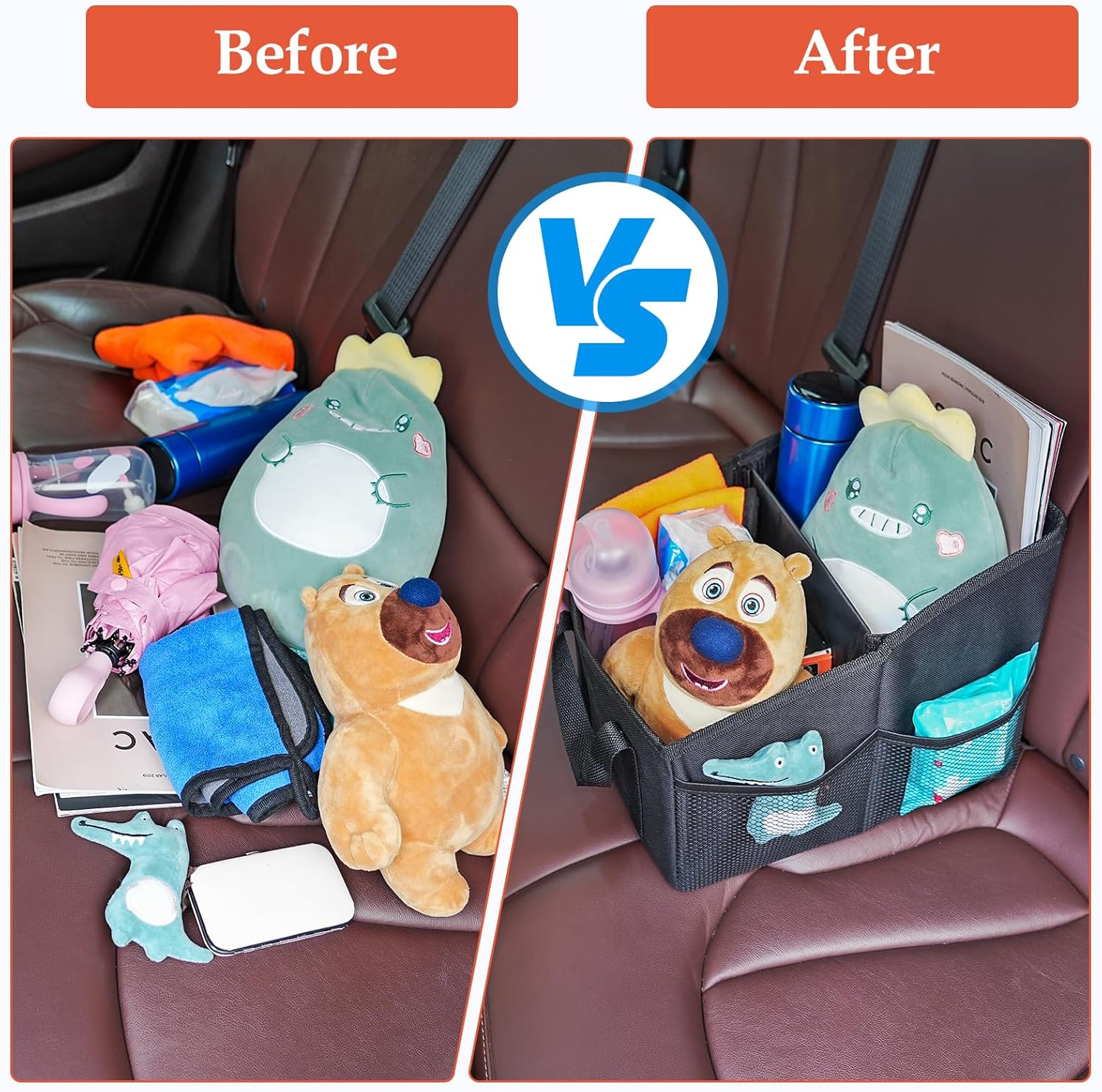 car organiser with pockets kids 
