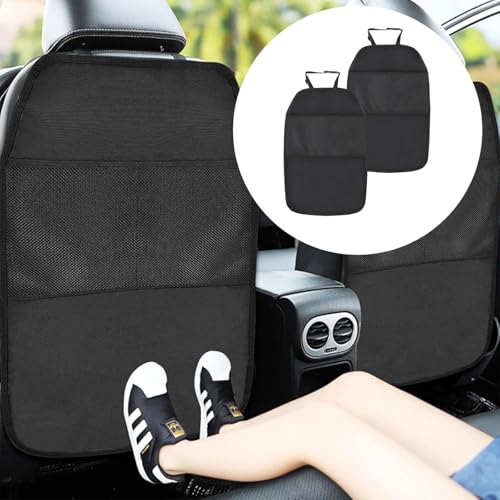 Car seat cover with a mesh pocket and cup holder, placed on a car seat.
