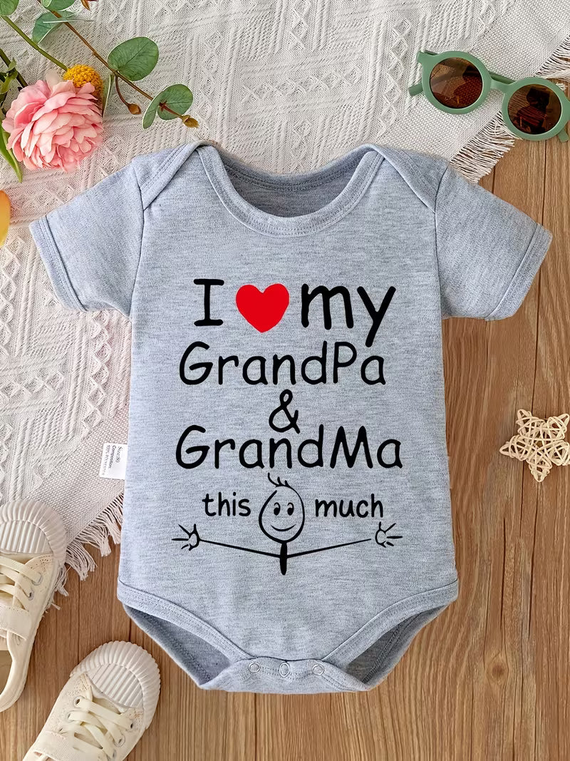 I love my grandma grandpa baby vest romper newborn bodysuit