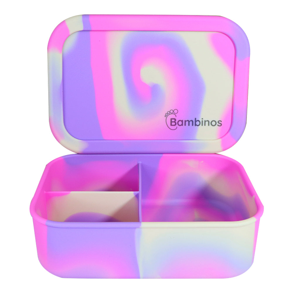 silicone lunch box with divided sections for balanced meals.