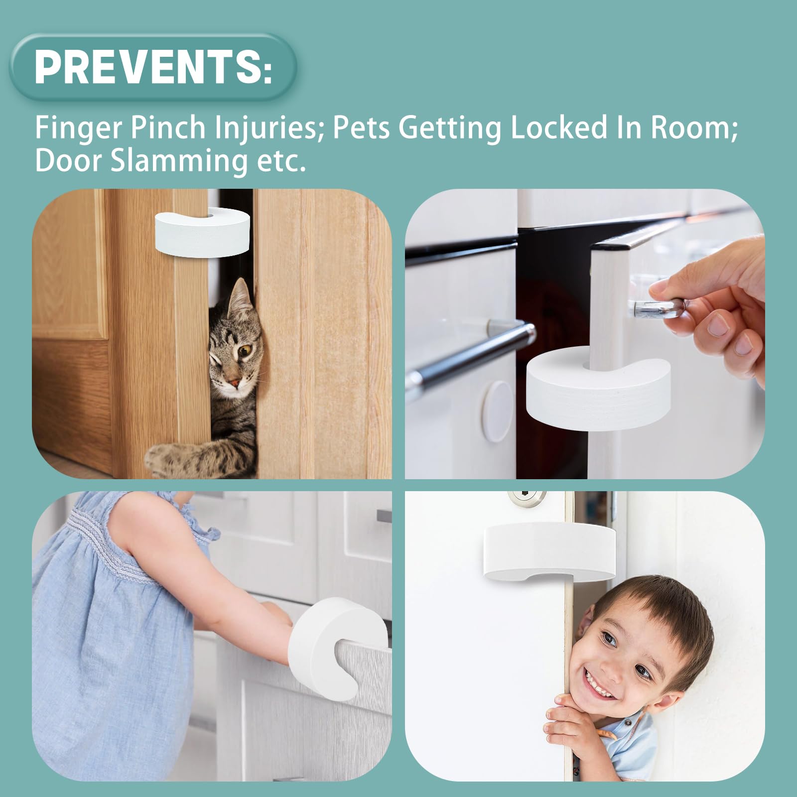 soft foam baby proof door safety stoppers to prevent door slams and finger pinch injuries in homes with toddlers