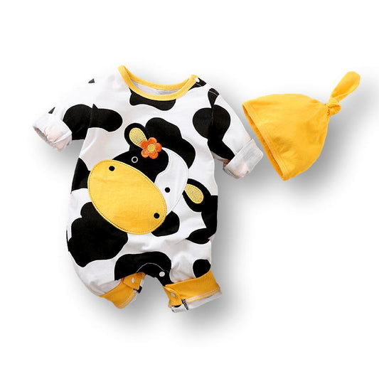 Cow Romper with Free Hat